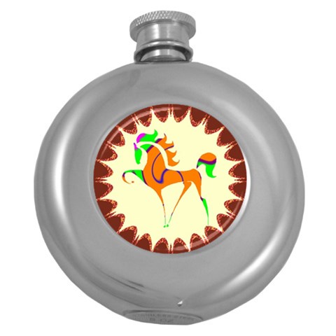 Prancing horse Hip Flask (5 oz) from ArtsNow.com Front