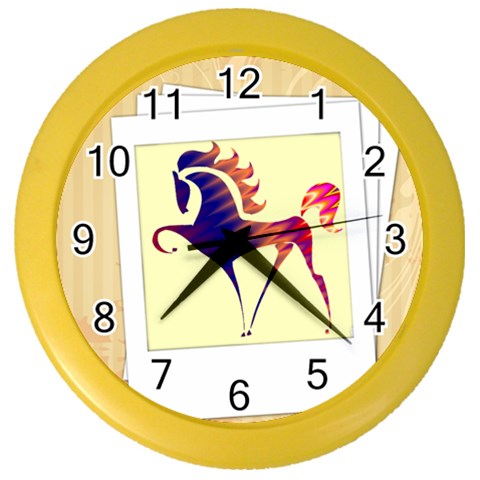 Prancing horse Color Wall Clock from ArtsNow.com Front