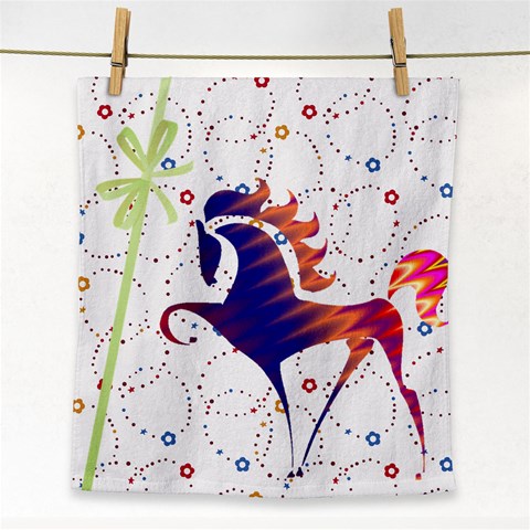 Prancing horse Face Towel from ArtsNow.com Front