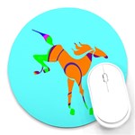 Bucking horse Round Mousepad