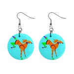 Bucking horse 1  Button Earrings