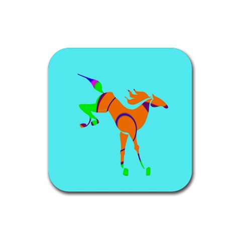 Bucking horse Rubber Coaster (Square) from ArtsNow.com Front
