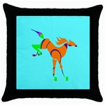 Bucking horse Throw Pillow Case (Black)