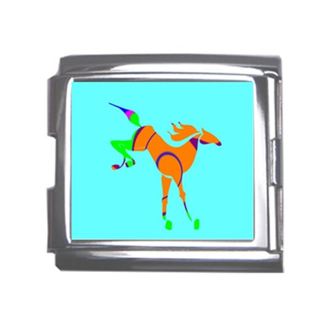 Bucking horse Mega Link Italian Charm (18mm) from ArtsNow.com Front