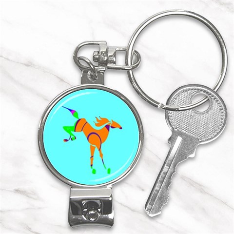 Bucking horse Nail Clippers Key Chain from ArtsNow.com Front
