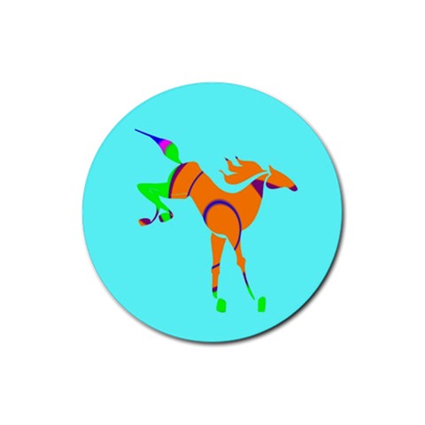Bucking horse Rubber Coaster (Round) from ArtsNow.com Front