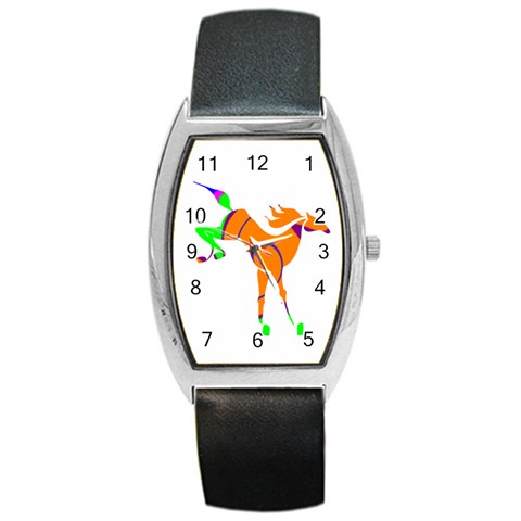 Bucking horse Barrel Style Metal Watch from ArtsNow.com Front