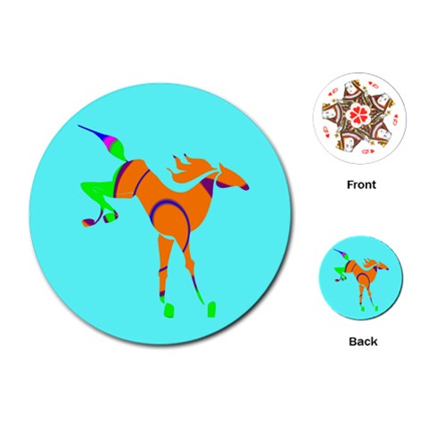 Bucking horse Playing Cards (Round) from ArtsNow.com Front