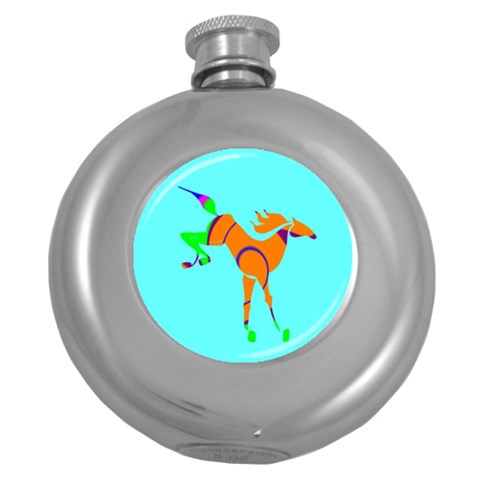 Bucking horse Hip Flask (5 oz) from ArtsNow.com Front