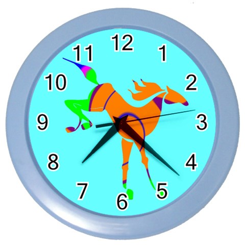 Bucking horse Color Wall Clock from ArtsNow.com Front