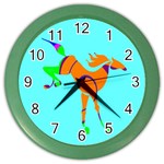 Bucking horse Color Wall Clock