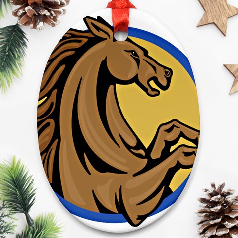 Horse circle Ornament (Oval) from ArtsNow.com Front