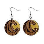 Horse circle 1  Button Earrings