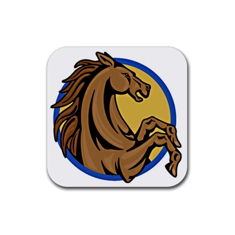 Horse circle Rubber Coaster (Square) from ArtsNow.com Front
