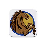 Horse circle Rubber Square Coaster (4 pack)