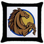 Horse circle Throw Pillow Case (Black)