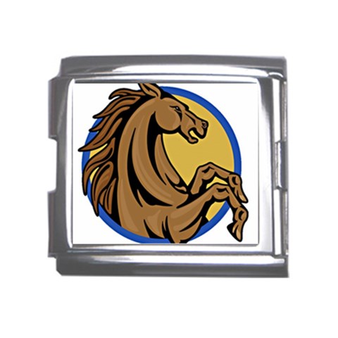 Horse circle Mega Link Italian Charm (18mm) from ArtsNow.com Front