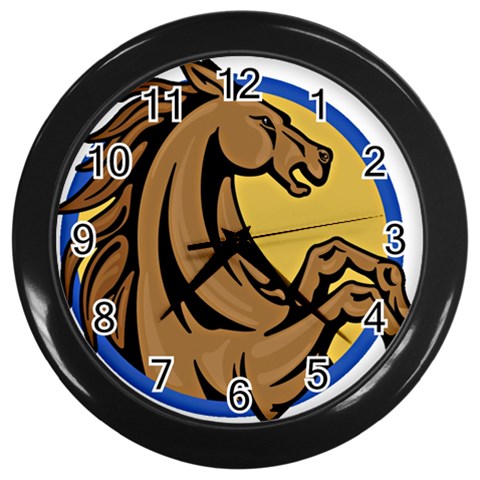 Horse circle Wall Clock (Black) from ArtsNow.com Front