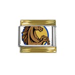 Horse circle Gold Trim Italian Charm (9mm)