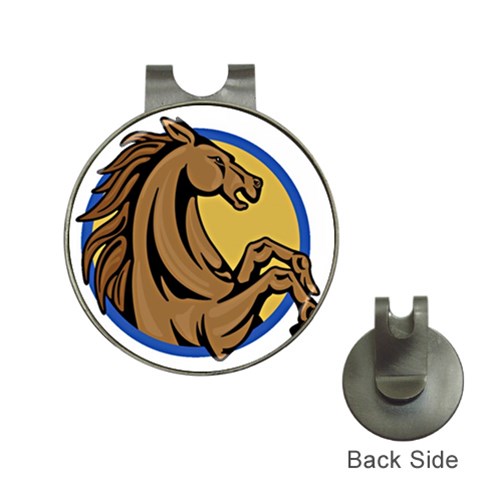 Horse circle Golf Ball Marker Hat Clip from ArtsNow.com Front