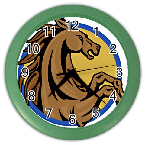 Horse circle Color Wall Clock from ArtsNow.com Front