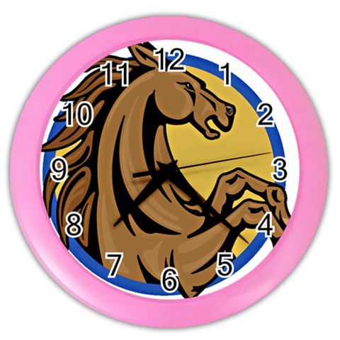 Horse circle Color Wall Clock from ArtsNow.com Front