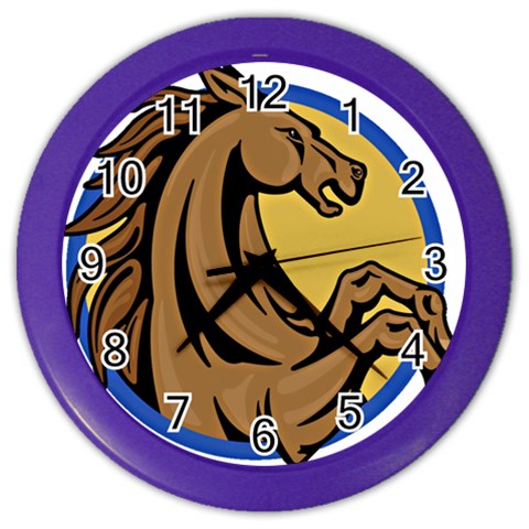 Horse circle Color Wall Clock from ArtsNow.com Front
