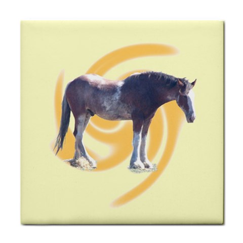Clydesdale 2 Tile Coaster from ArtsNow.com Front