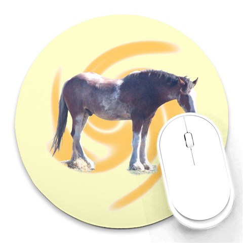 Clydesdale 2 Round Mousepad from ArtsNow.com Front
