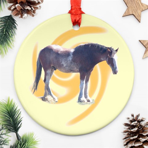 Clydesdale 2 Ornament (Round) from ArtsNow.com Front