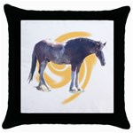 Clydesdale 2 Throw Pillow Case (Black)