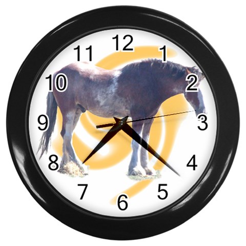 Clydesdale 2 Wall Clock (Black) from ArtsNow.com Front