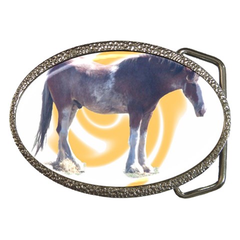 Clydesdale 2 Belt Buckle from ArtsNow.com Front