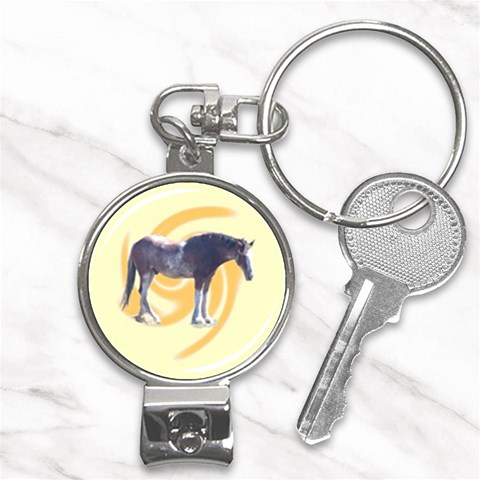 Clydesdale 2 Nail Clippers Key Chain from ArtsNow.com Front