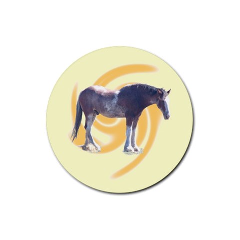 Clydesdale 2 Rubber Round Coaster (4 pack) from ArtsNow.com Front