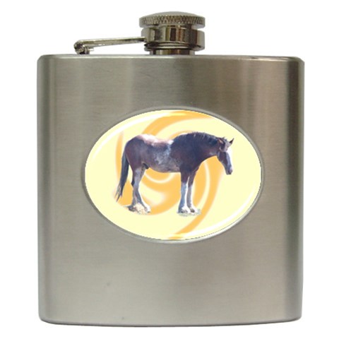 Clydesdale 2 Hip Flask (6 oz) from ArtsNow.com Front