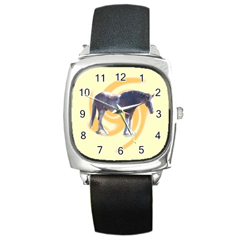 Clydesdale 2 Square Metal Watch from ArtsNow.com Front