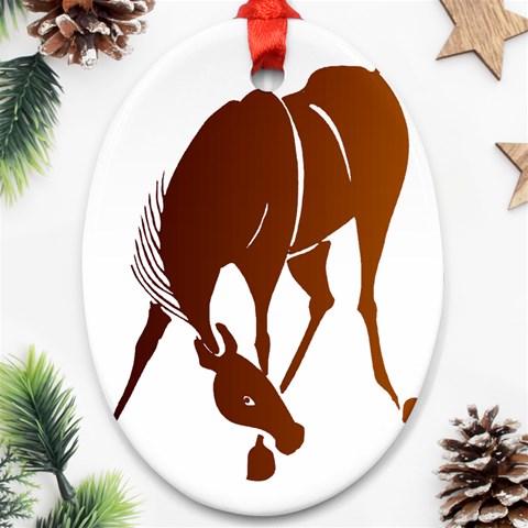 Bowing horse Ornament (Oval) from ArtsNow.com Front