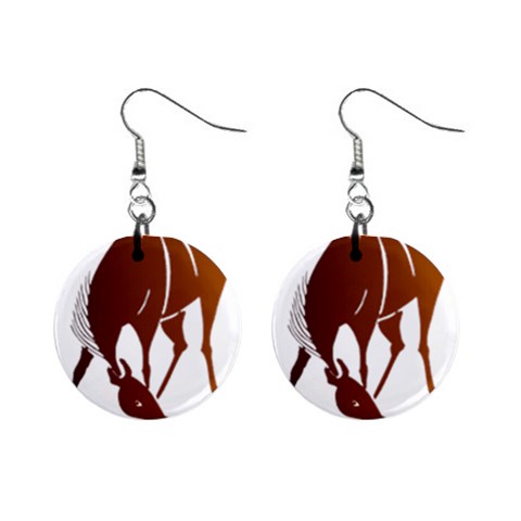 Bowing horse 1  Button Earrings from ArtsNow.com Front