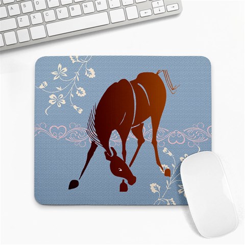 Bowing horse Large Mousepad from ArtsNow.com Front
