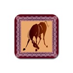 Bowing horse Rubber Square Coaster (4 pack)