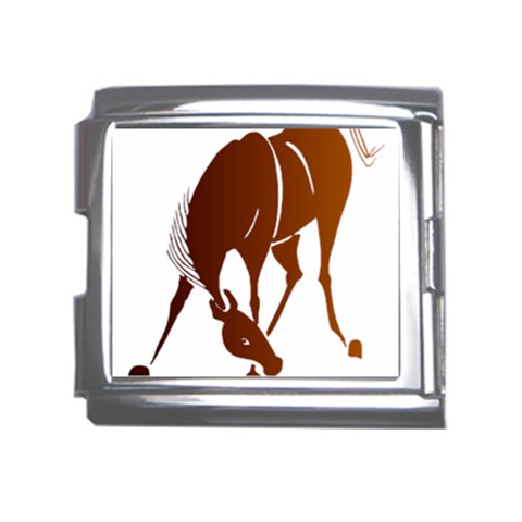 Bowing horse Mega Link Italian Charm (18mm) from ArtsNow.com Front