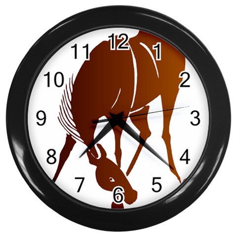 Bowing horse Wall Clock (Black) from ArtsNow.com Front