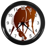 Bowing horse Wall Clock (Black)