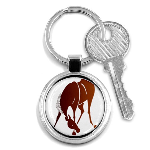 Bowing horse Key Chain (Round) from ArtsNow.com Front