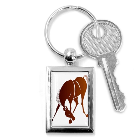 Bowing horse Key Chain (Rectangle) from ArtsNow.com Front