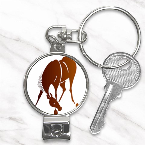 Bowing horse Nail Clippers Key Chain from ArtsNow.com Front
