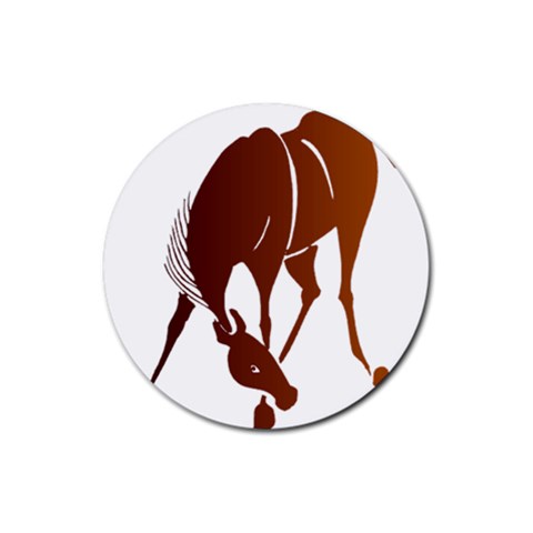 Bowing horse Rubber Round Coaster (4 pack) from ArtsNow.com Front