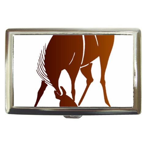 Bowing horse Cigarette Money Case from ArtsNow.com Front