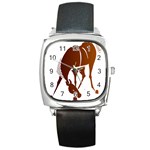 Bowing horse Square Metal Watch